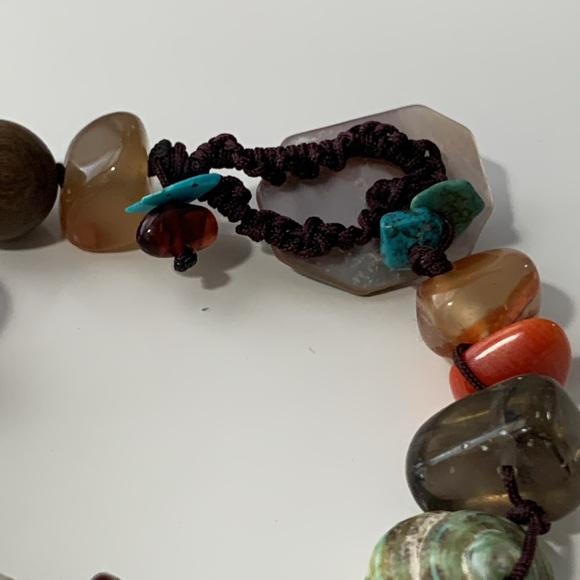 multi gemstones bracelet. Handmade 8in - Picture 5 of 8